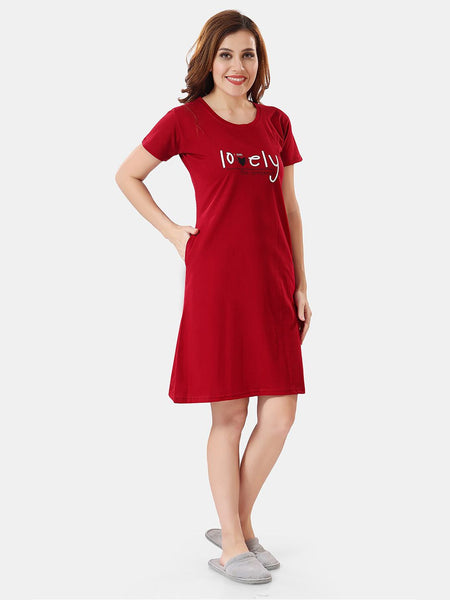 Be You Typographic Printed T-shirt Nightdress