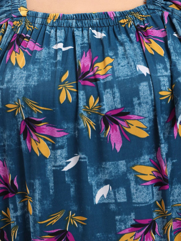 Be You Floral Printed Satin Maxi Nightdress