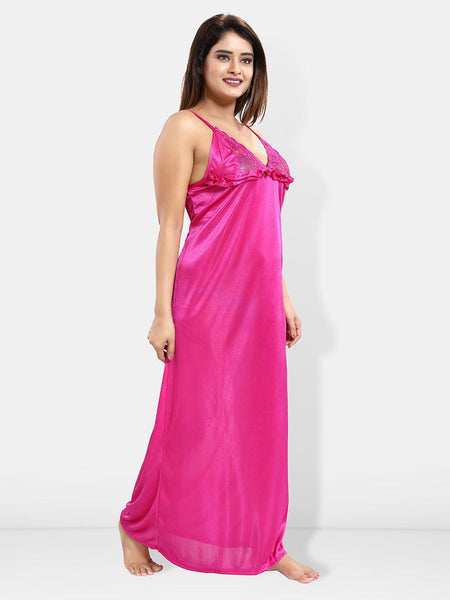 Be You 6 Pieces Satin Maxi Nightdress