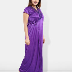 Be You 6 Piece Satin Maxi Nightdress With Robe, Lingerie Set, NightSuit
