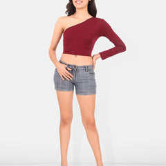 Be You One Shoulder Cotton Crop Top