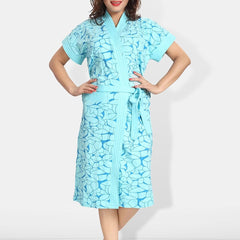 Be You Women Printed Cotton Anti-bacterial Super Soft Bath Robe With Belt