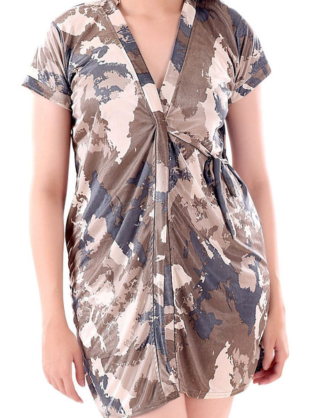 Be You Women Set Of 3 Brown Printed Nightdress