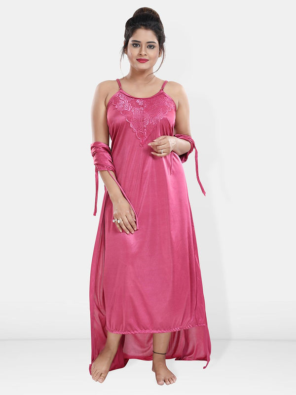 Be You Maxi Satin Wrap Nightdress With Robe