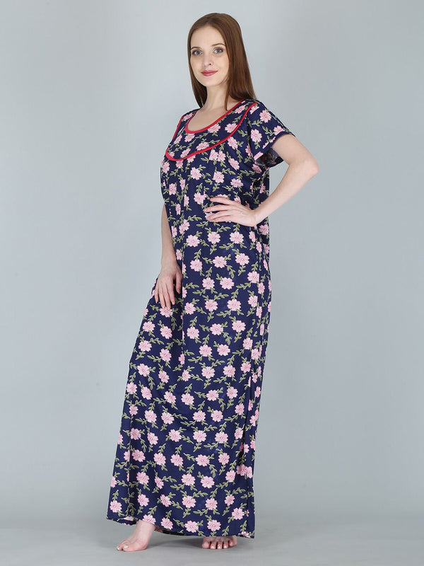 Be You Women Printed Maternity Maxi Nightdress