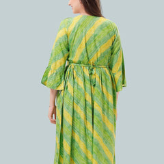 Be You Women Striped Bell Sleeves Maternity Kurta