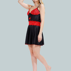 Be You V Neck Lace Up Details Satin Nightdress With Robe