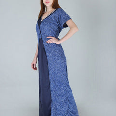 Be You Women Printed Satin Maxi Nightdress