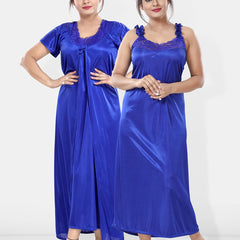 Be You Maxi Satin Wrap Nightdress With Robe