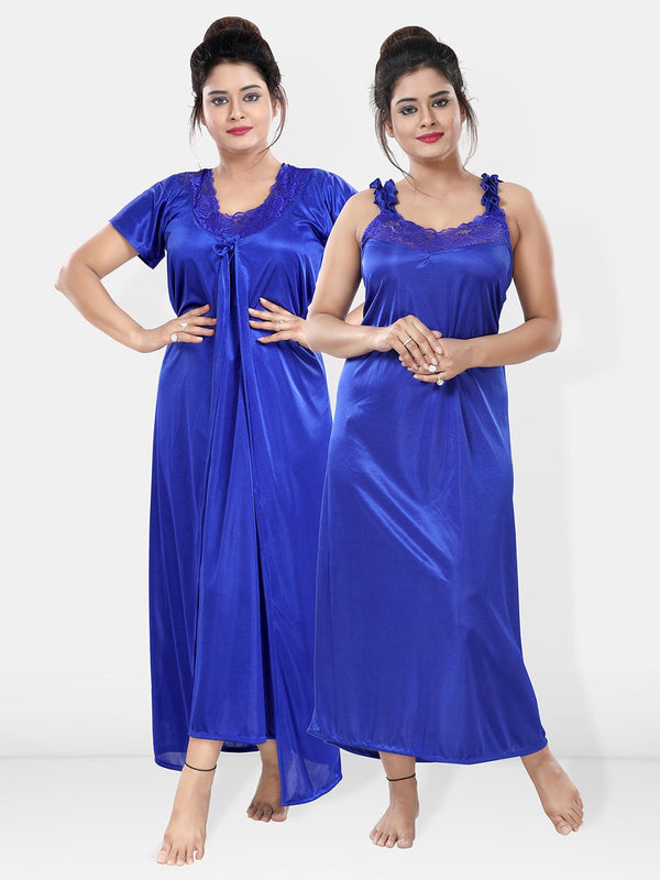 Be You Maxi Satin Wrap Nightdress With Robe