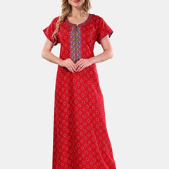 Be You Ethnic Motifs Printed Maxi Nightdress