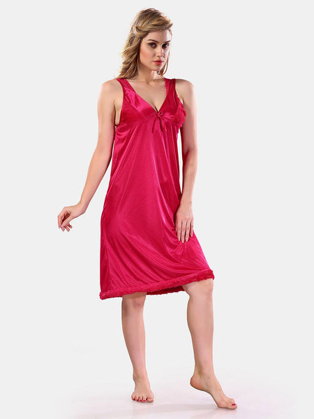 Be You V-Neck Long Sleevs Satin Maxi Nightdress With Robe