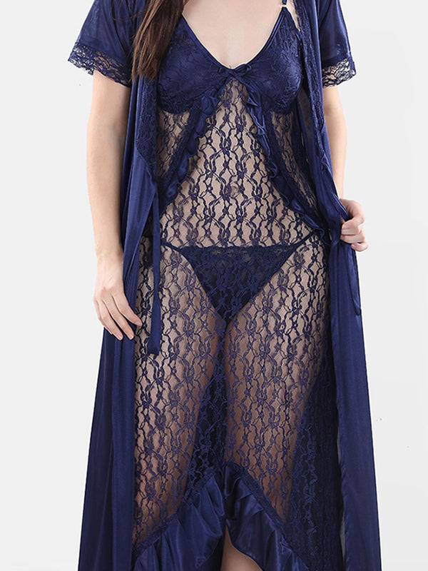 Be You Satin Wrap Nightdress With Robe