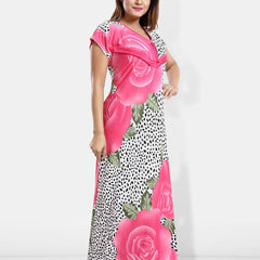 Be You Printed Maternity Satin Maxi Nightdress