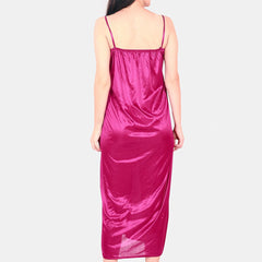 Be You Floral Lace Shoulder Straps Satin Maxi Nightdress With Robe