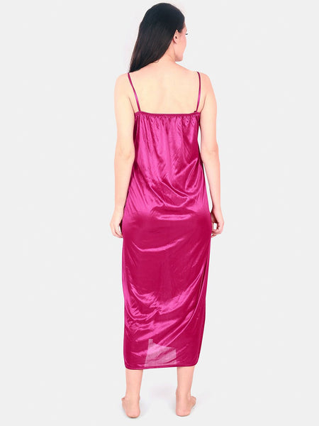 Be You Floral Lace Shoulder Straps Satin Maxi Nightdress With Robe