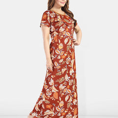 Be You Womjenb Maternity Floral Printed Maxi Nightdress