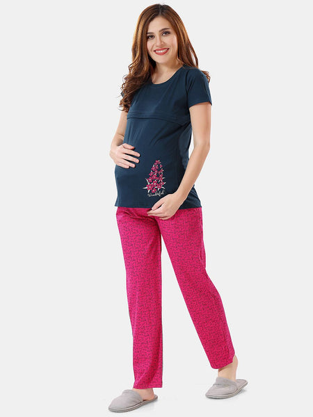 Be You Printed Maternity Night Suit