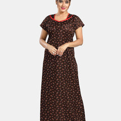 Be You Floral Printed Satin Maternity Maxi Nightdress
