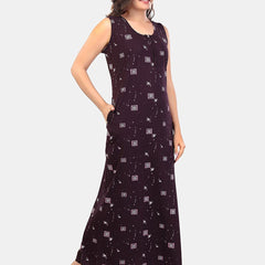 Be You Geometric Printed Sleeveless Maxi Nightdress