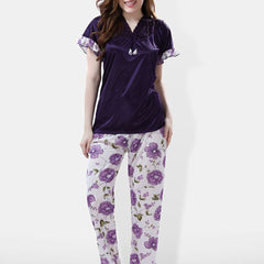 Be You Printed Satin Night Suit