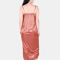 Be You Floral Lace Shoulder Straps Satin Maxi Nightdress With Robe