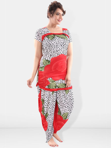 Be You Floral Printed Satin Night suit