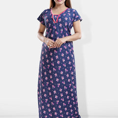 Be You Floral Printed Satin Maxi Nightdress