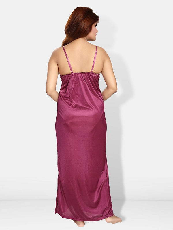 Be You V-Neck Satin Maxi Nightdress With Robe