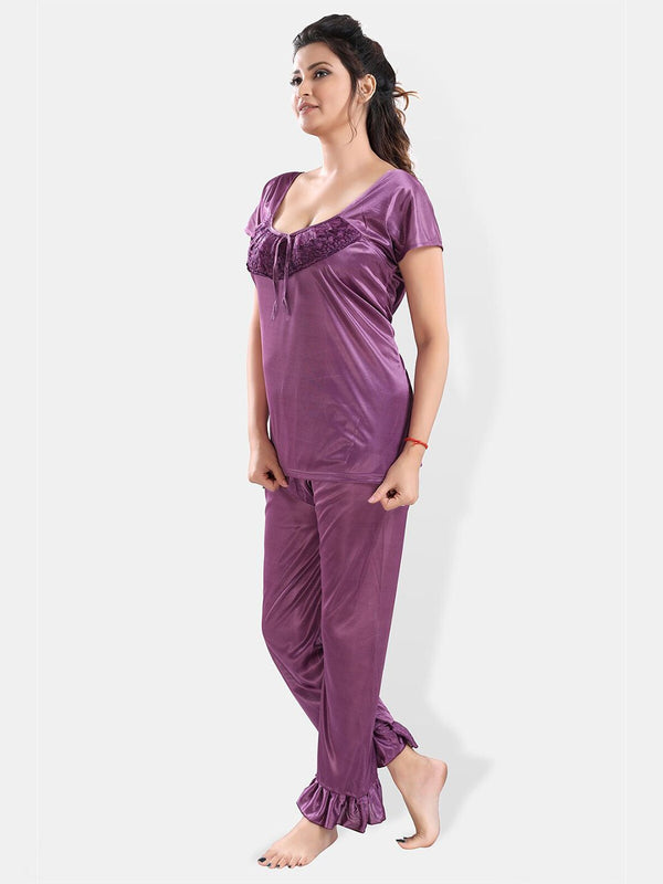 Be You Satin Night Suit With Robe