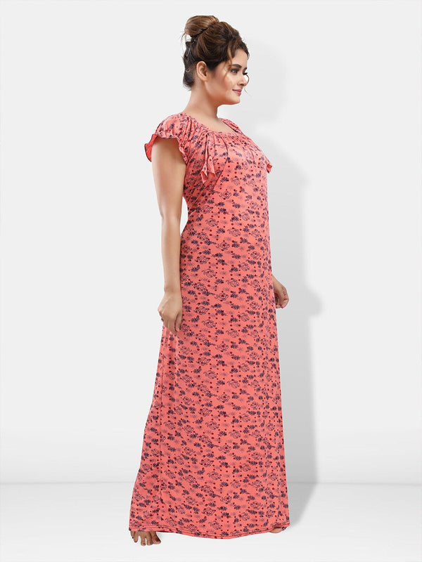 Be You Floral Printed Satin Maxi Nightdress