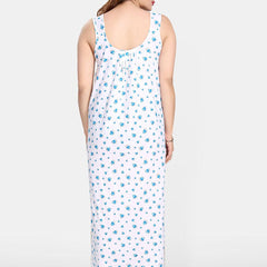 Be You Women Printed A-line Maxi Nightdress