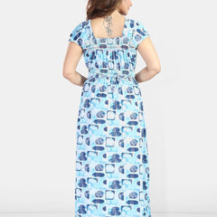 Be You Women Printed Maxi Nightdress