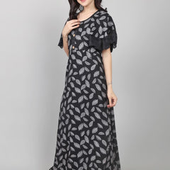 Be You Alpine Leaf Printed Maxi Nightdress