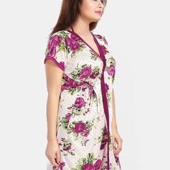 Be You Women Floral Printed Nightdress