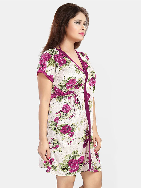 Be You Women Floral Printed Nightdress