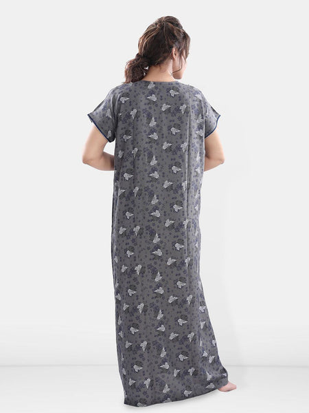 Be You Women Floral Printed Maxi Nightdress