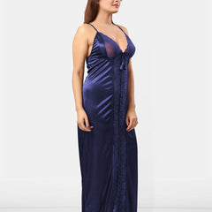 Be You Women Shoulder Straps Satin Maxi Nightdress