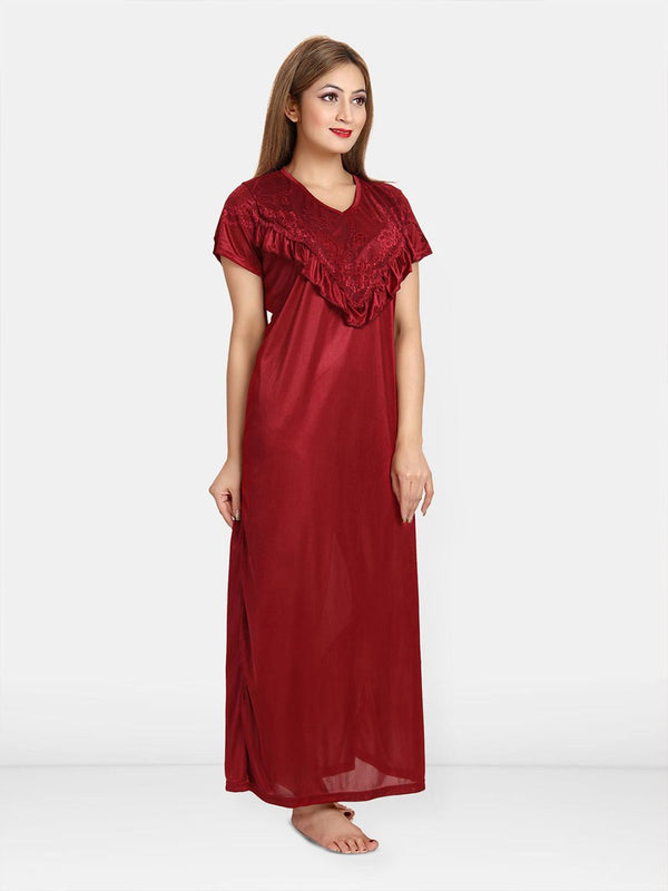 Be You Women V-Neck Maxi Nightdress
