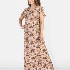 Be You Printed Satin Maxi Nightdress