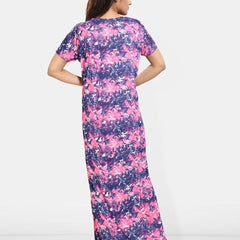 Be You Women Abstract Printed Maxi Nightdress