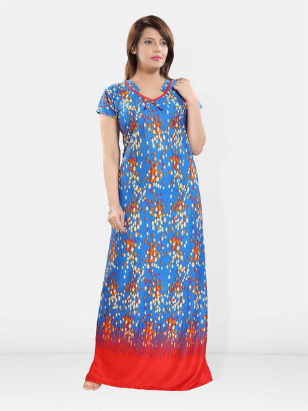 Be You Women Polka Dots Printed Maxi Nightdress