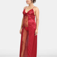 Be You Women Solid Maxi Nightdress