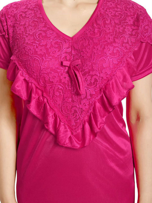 Be You Women V-Neck Satin Maxi Nightdress