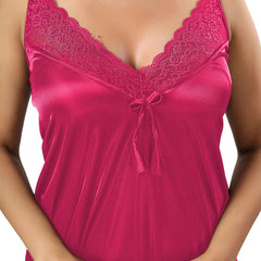 Be You Women Self Design Shoulder Strap Nightdress