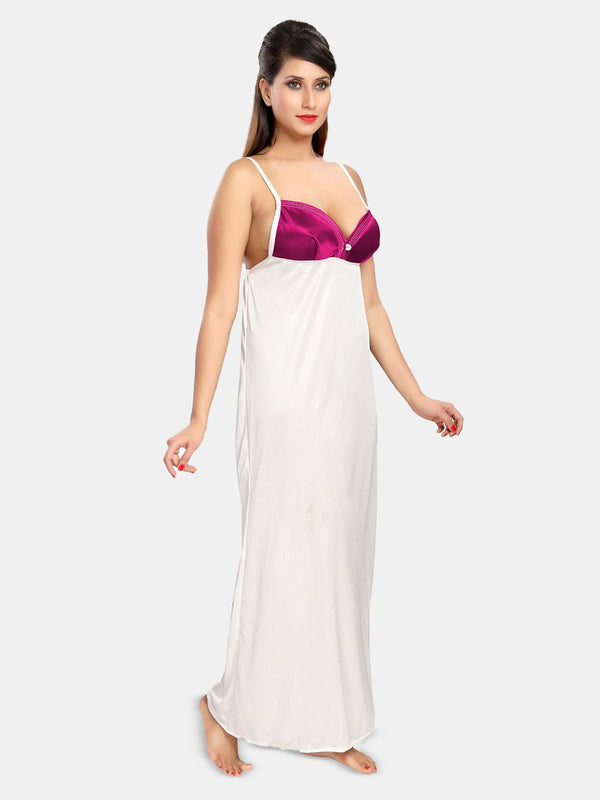 Be You Women Solid Maxi Nightdress