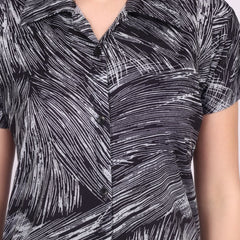 Be You Women Sarina Satin Abstract Print Top & Pyjama Night Suit