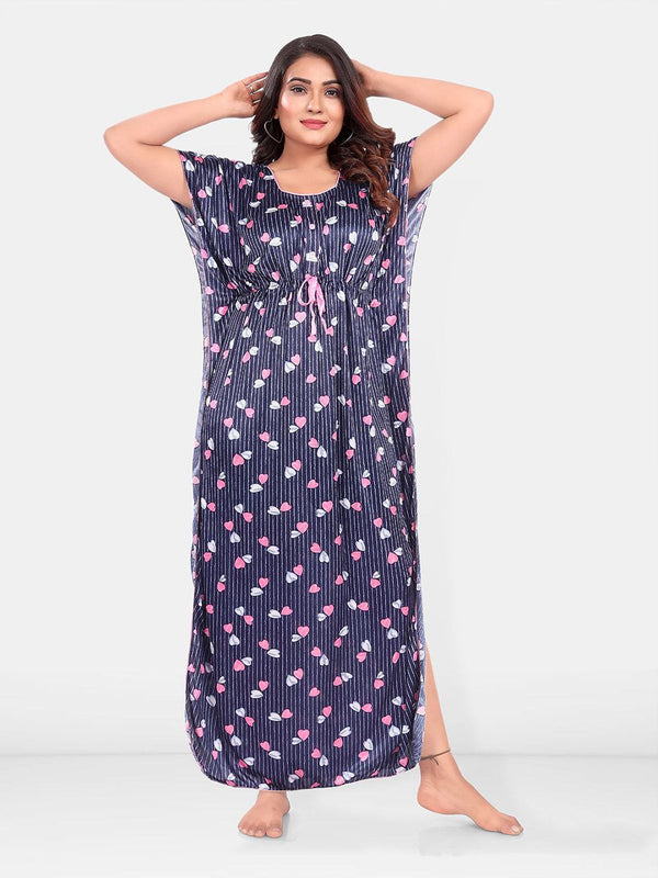Be You Women Conversational Printed  Kaftan Maxi Nightdress