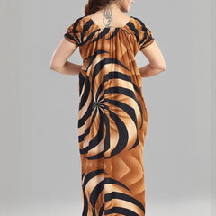 Be You Sarina Satin Spiral Print Maxi Nightdress