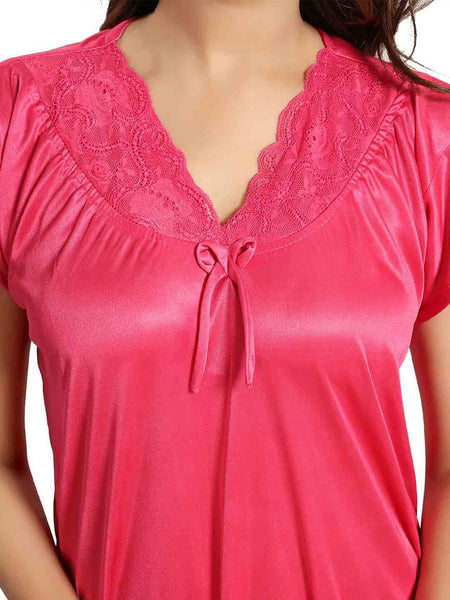 Be You Satin Solid Night Gown / Nighty For Women, Maxi Nightdress